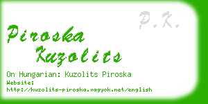 piroska kuzolits business card